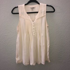Lucky Brand Button Down Pleated Tank Blouse